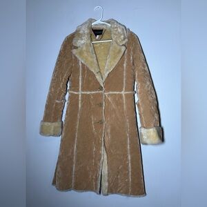 Tan Faux Fur Lined Coat